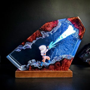 ANIME Night Lamp Epoxy lamp handmade from wood and resin Custom Anime Night Light wood lamp resin Anime Night light Resin Lamp Gift for him