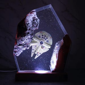 Space Galaxy Lamp made of resin and wood, Space Night Lights, Epoxy Night Lamp for Spacecraft, Interstellar resin lamp, Back to school