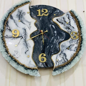3D Wall Clock, Premium Epoxy Resin Art, Large Wall Art, Living Room Decor, House Warming Gift, Handmade Clock, Unique Luxury Home Decor